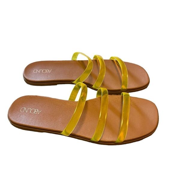 Abound Yellow Jelly Sammira Flat Sandals Size 9 NEW - Picture 4 of 5